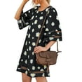 thumbnail image 2 of Women's Summer Short Dress Crewneck Casual Work Dresses Daisy Print Size XL, 2 of 8