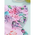 thumbnail image 5 of Bagilaanoe Newborn Baby Girls One-Piece Swimsuit Floral Short Sleeve Zipper Rashguard Swimwear 3M 6M 12M 18M Infant Ruffles Summer Bathing Suit, 5 of 7
