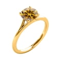 thumbnail image 4 of Mauli Jewels Women’s 2.00 Ctw Round Champagne Moissanite Solitaire Ring in 14K Yellow Gold Lab Created Engagement Ring, Promise Ring, 4 of 9