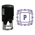 thumbnail image 1 of Printtoo P Alphabet Monogram Initial Square Swirl Border R-40 Self Inking Rubber Stamp Office Stationary, 1 of 3