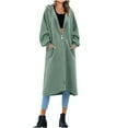 thumbnail image 2 of Qetyuw Long Hoodies for Women Long Sleeve Zip Up Coat Oversized Curved Hem Hooded Jacket Loose Casual Sweatshirt with Pocket, 2 of 6