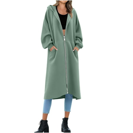 Wensltd Long Sweatshirt Jackets Women Fashion Comfortable Womens Full Zip Up Hoodie