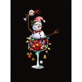 thumbnail image 2 of 1pc Festive Christmas Snowman with Wine Glass Print, Women'S Casual Crew Neck Short Sleeve T-Shirt, Polyester Knit Fabric with Medium Stretch, All-Season Holiday Comfort Top, 2 of 8