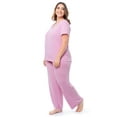 thumbnail image 5 of Fruit of the Loom Women's Soft & Breathable V-Neck Short Sleeve Top & Pajama Pant Set, Sizes S-4X, 5 of 11