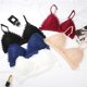 thumbnail image 3 of Suscribirse Bralette con relleno acolchado de encaje floral Sujetador sin cables correas ajustables Bralette cómodo 34AB 1 1, 3 of 5