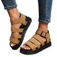 thumbnail image 6 of IUJSOY Gladiator Sandals for Women Hollow out Platform Sandals Comfort Cushion Footbed Beach Shoes, 6 of 8