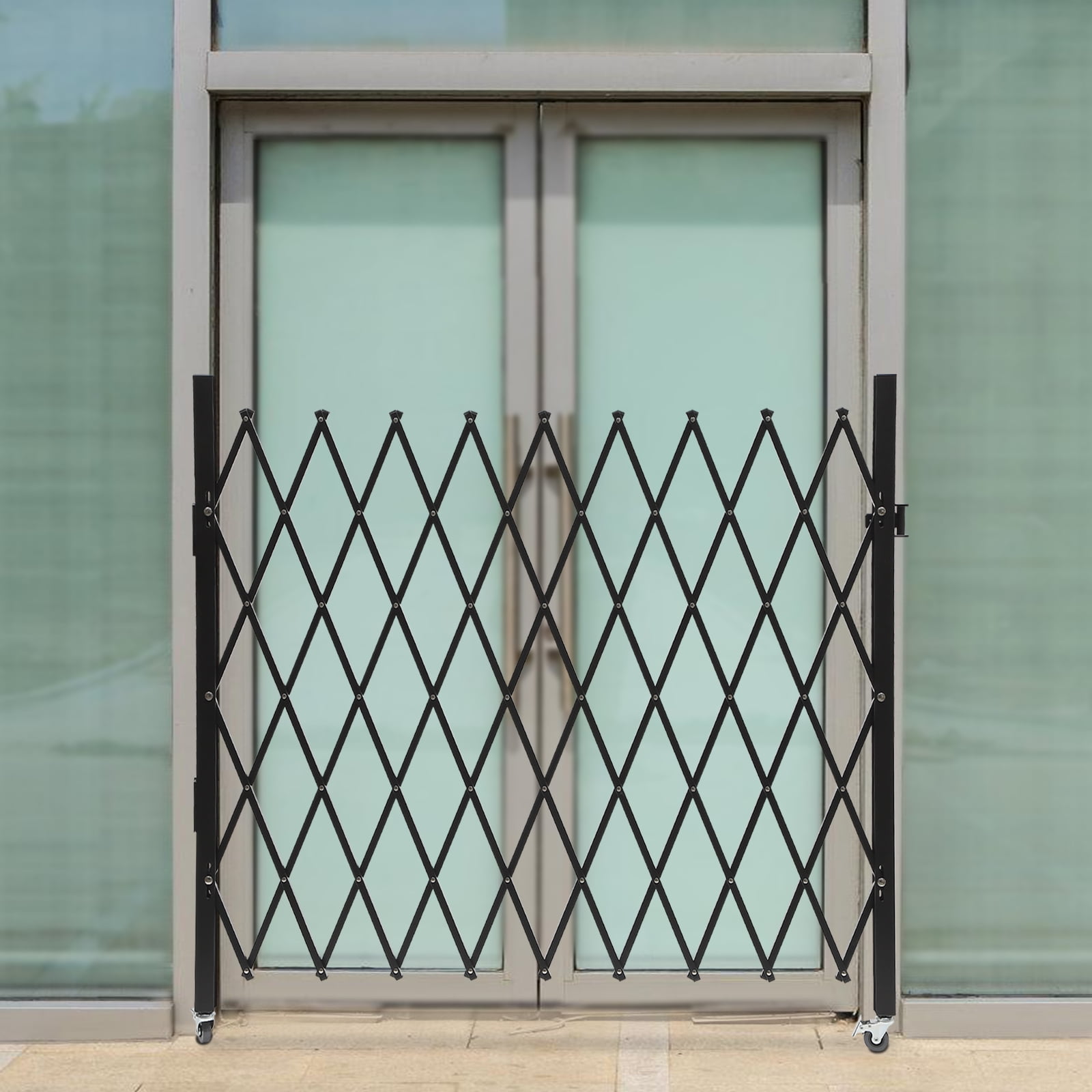 Single Folding Security Gate, 48" H x 71" W Folding Door Gate, Iron Accordion Security Gate, Flexible Expanding Security Gate,  Rolling Barricade Gate, Scissor Gate or Door with Padlock