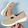 thumbnail image 5 of Pandaie Orthopedic Shoes for Women Wide Width Breathable Walking Slip on Sneakers Comfortable Arch Support Nurse Shoes Khaki Size 6.5, 5 of 9