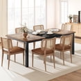 thumbnail image 3 of Industrial Dining Table for 6-8 People, 78.7 in Long Wooden Kitchen Table with Sturdy Metal Frame, Seats 6 Rectangular Counter for Dinner, Kitchen, Dining Room - Rustic Brown & Black Finish, 3 of 9