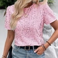 thumbnail image 2 of DHFJKG Sparkly Sequins Shirts For Women Short Sleeve Glitter Tshirt Sexy Night Out Clubwear Loose Fit Round Neck Tee Versatile Tops, 2 of 6