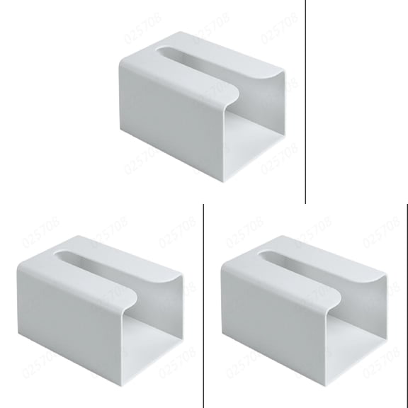 3 Pcs Wall Mounted Tissue Box Holder, No Drill Napkin Dispenser ABS , Minimalist Tissue Cover for Bathroom Kitchen Counter, Under Cabinet Storage for Paper Towels Wipes, 7.5"x5.2"x3.2"