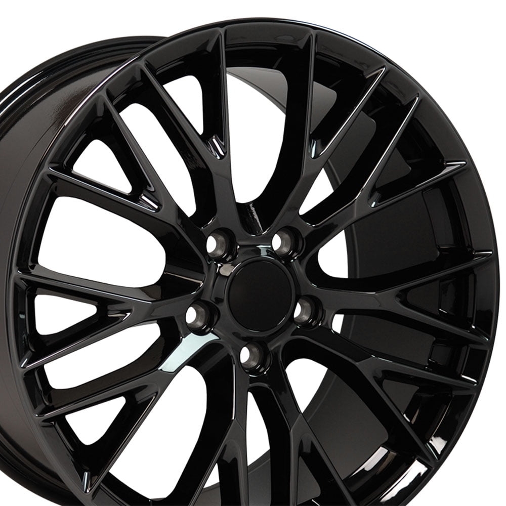 OE Wheels 18 Inch Fits Chevy Camaro Corvette Pontiac Firebird C7 Z06 Style CV22 Black Chrome
