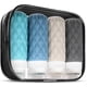thumbnail image 1 of Case Pack Travel Toiletry Bottles with Labels, 100ml Silicone Travel Bottle Set with Clear Zipper Toiletry Bag, Blue/Dark Blue/Gray/Dark Gray, 1 of 5