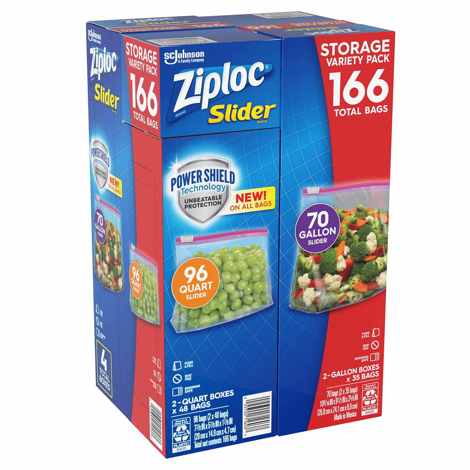 Ziploc Smart Zip Slider Food Storage Bags - 1 Gallon (15 Ct) - Pack of 12