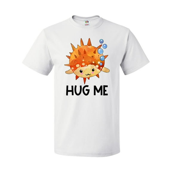 Inktastic Hug Me Cute Pufferfish with Bubbles T-Shirt