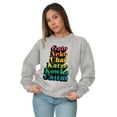 thumbnail image 4 of Cat Translation Around the World Unisex Plus Fleece Graphic Sweatshirt Brisco Brands 2X, 4 of 5