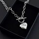 thumbnail image 2 of Chain Necklace for Women 18K White Gold Plated Chunky Cuban Chain Link Necklace with Heart Hypoallergenic Jewelry for Women, 2 of 5