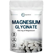 US Origin Pure Magnesium Glycinate Powder, 250 Grams, Strongly Support Bone, Cardiovascular and Muscle Health, No GMOs and Vegan Friendly