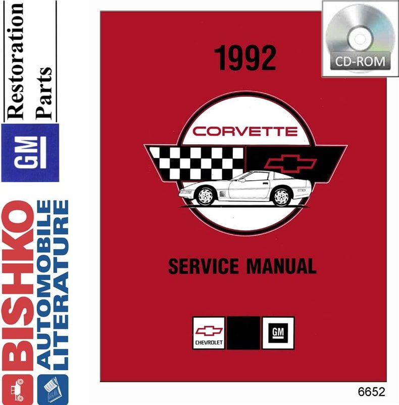 Bishko OEM Digital Repair Maintenance Shop Manual CD for Chevrolet Corvette 1992 