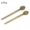 thumbnail image 3 of Unique Bargains 2pcs Metal Bookmark Ruler 10cm Metric Vintage Bookmark, Yellow & Green, 3 of 7