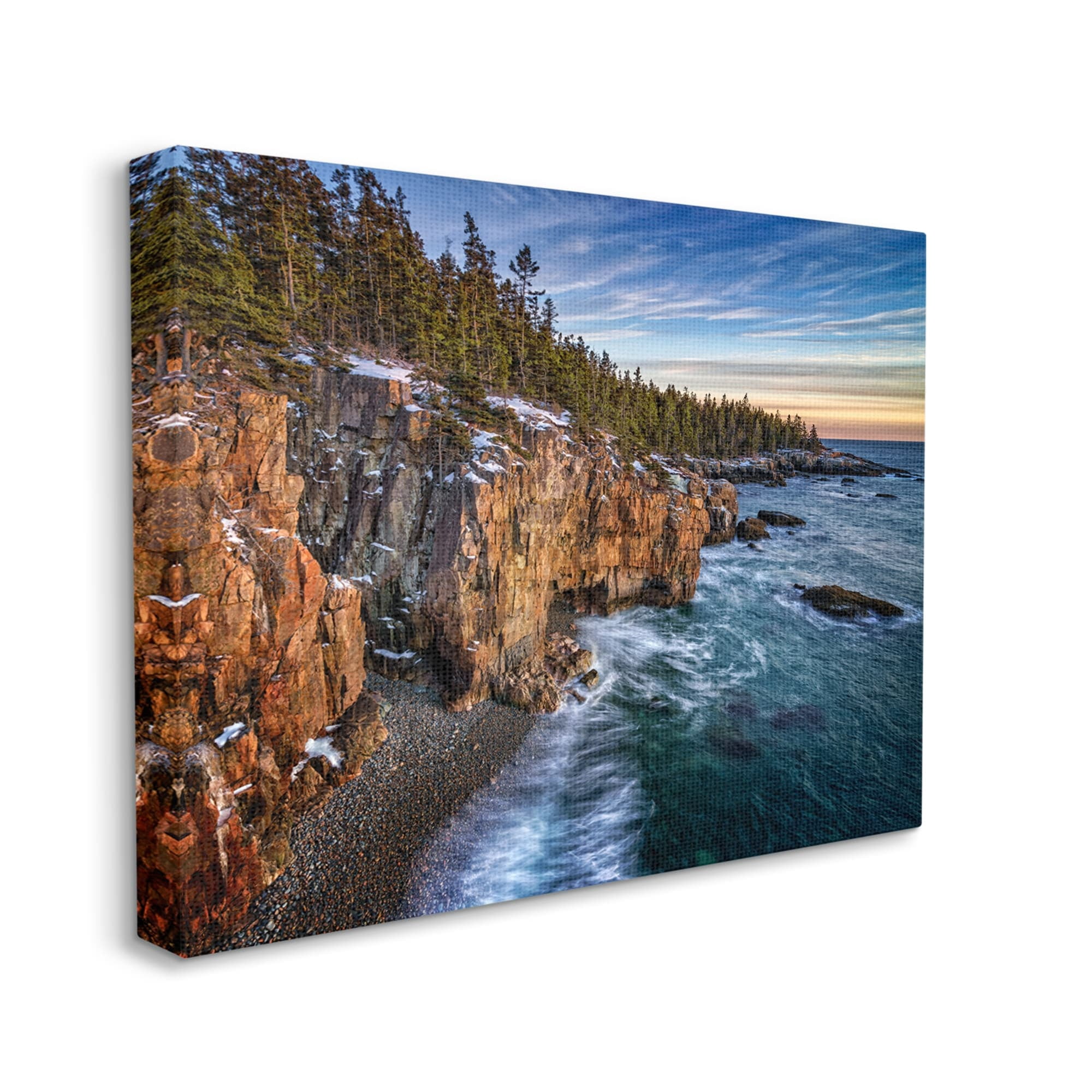 Stupell Snowy Cliffs Ocean Tide Waves Landscape Photography Gallery Wrapped Canvas Print Wall Art