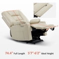 thumbnail image 3 of MCombo Large-Wide Power Lift Recliner Chair with Massage and Heat for Big and Tall Elderly People, Faux Leather R7541 (Beige, Large-Wide), 3 of 9