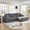 Grey, variant on YWEN L Shaped Modular Sectional Sofa Bed, No Assembly Required, foam, living room or bedroom, 5-seat modular couch, compressed design, unfolds into queen bed, no assembly required
