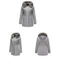 thumbnail image 3 of Itsame Women Puffer Jackets Hood Winter Coats Pocket Solid Color Casual Zipper Cotton for Women Waterproof Jacket Gray Size 2XL, 3 of 6