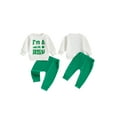 thumbnail image 2 of Baby Boys 2Pcs Spring Outfits 6 12 18 24 Months 2T 3T Toddler Boy Irish Clothes Long Sleeve Clover Embroidery Sweatshirt + Pants Set, 2 of 9