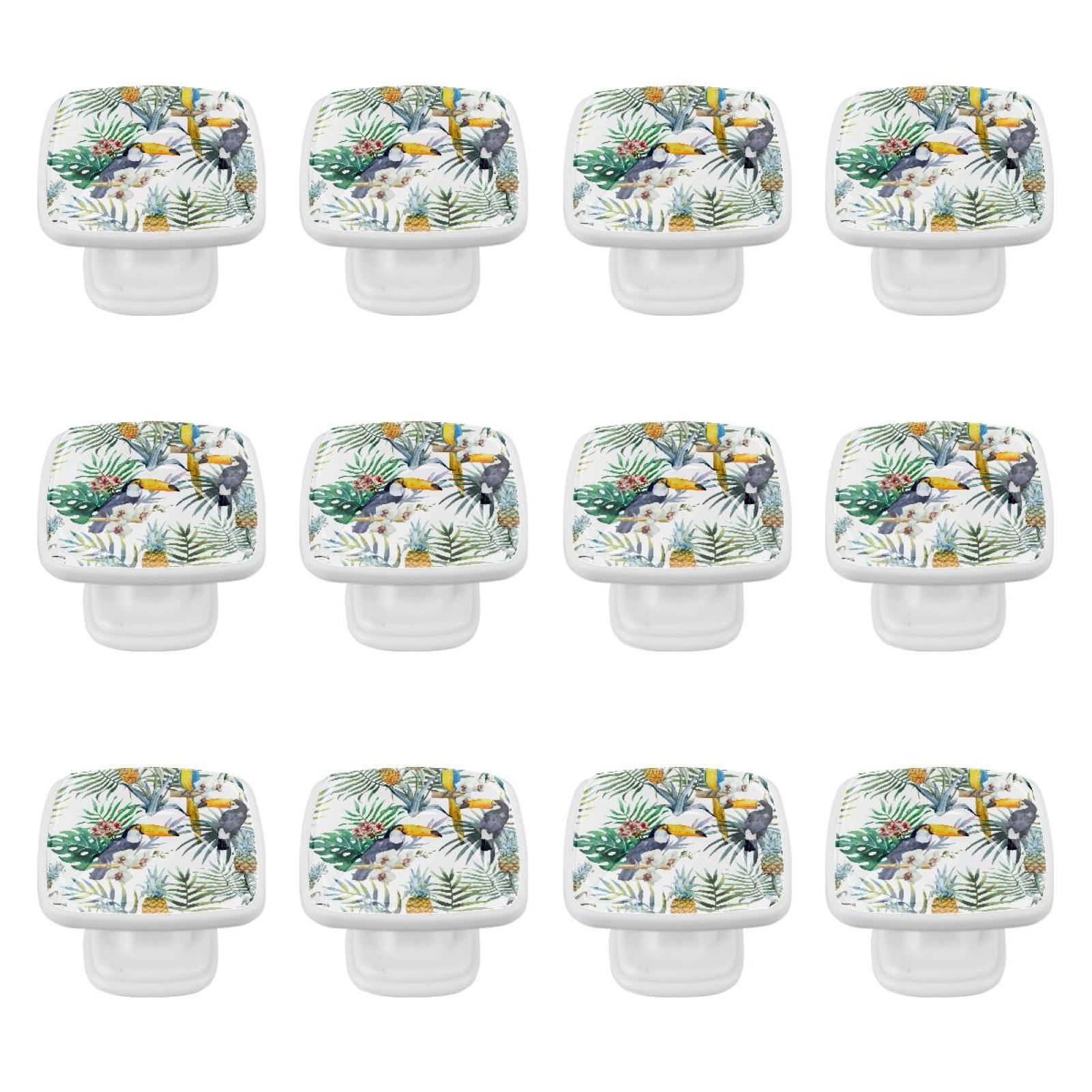 Ownta Square 12 Pcs Animal Tropical Door Knobs with Screws for