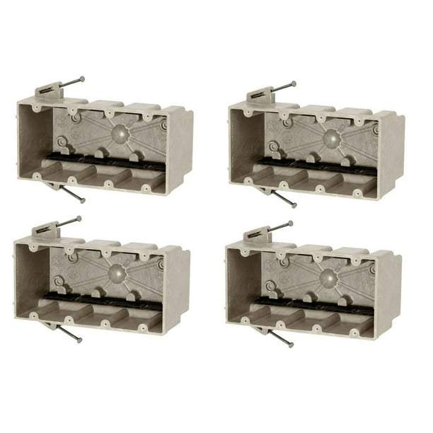 FiberglassBox 4Gang New Work Electrical Box, 4Pack