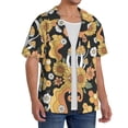 thumbnail image 2 of Balery Mushrooms Honeycomb Camisa Casual de Manga Corta con Botones para Hombre, Texturizada, Estilo Cubano, para Playa, Verano-Medium, 2 of 5