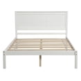 thumbnail image 3 of Full Size Platform Bed Frame with Headboard , Wood Slat Support , No Box Spring Needed ,White, 3 of 8