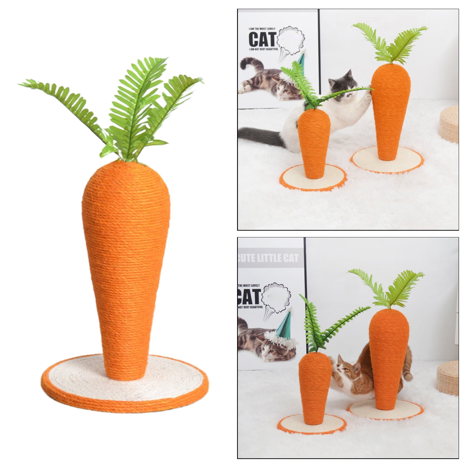 Cat post for scratching Toy for Claws Carrot Shape Craft Cat Climbing - L L