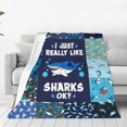 thumbnail image 4 of Shark Blanket Blue Sharks Throw Blanket Cartoon Ocean Animal Print Stuff Plush Blanket Fleece Fuzzy Gifts for Girls Boys Super Soft Warm Cozy Flannel for Couch Bed Sofa for KidsTeens Adults 50"x40", 4 of 6