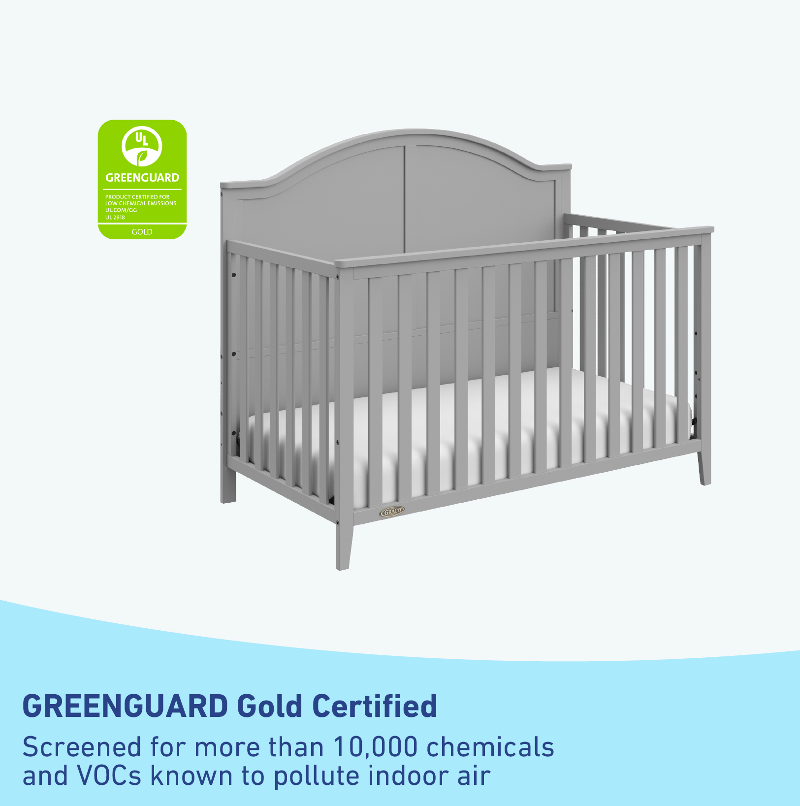 Graco Wilfred 5-in-1 Convertible Baby Crib, Pebble Gray - image 5 of 13