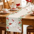 thumbnail image 5 of Cute Bunnies Table Runner 72 Inches, Farmhouse Rustic Floral Botanical Burlap Bed Runner Dresser Scarves Tabletop for Indoor Outdoor Parties/Ceremony/Banquet, 18" x 72", 5 of 9