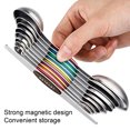 thumbnail image 3 of Moxufan 9Pcs/Set Measuring Scoop with Scale Easy to Clean Stainless Steel Double Head Measuring Spoons Set Kitchen Tools ,Multicolor, 3 of 8