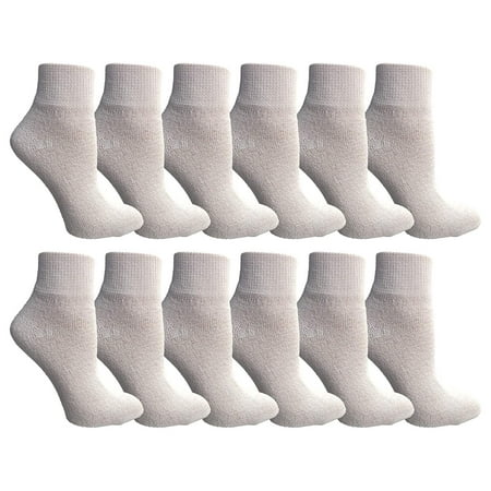 

12 Pairs Value Pack of Wholesale Sock Deals Womens Athletic Ankle Socks Sports Shoe Socks White 9-11