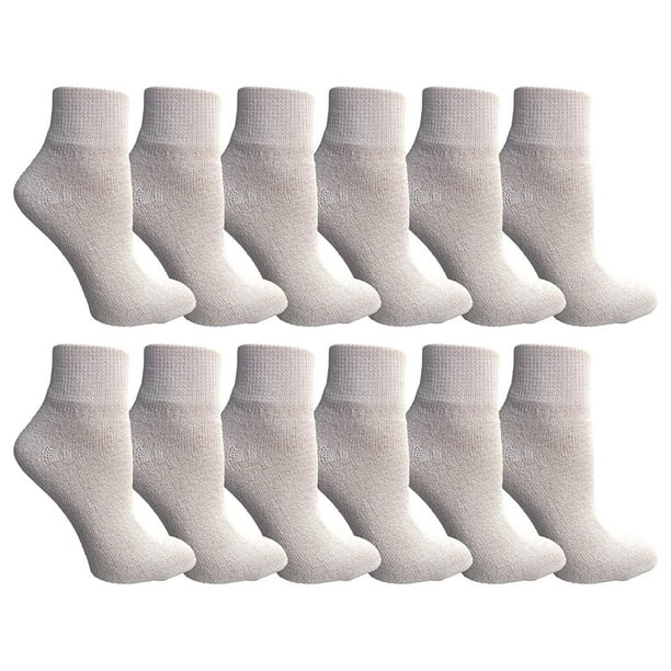 Wholesale Socks Deals 12 Pairs Value Pack of Wholesale Sock Deals Womens Ankle Socks, White, 9