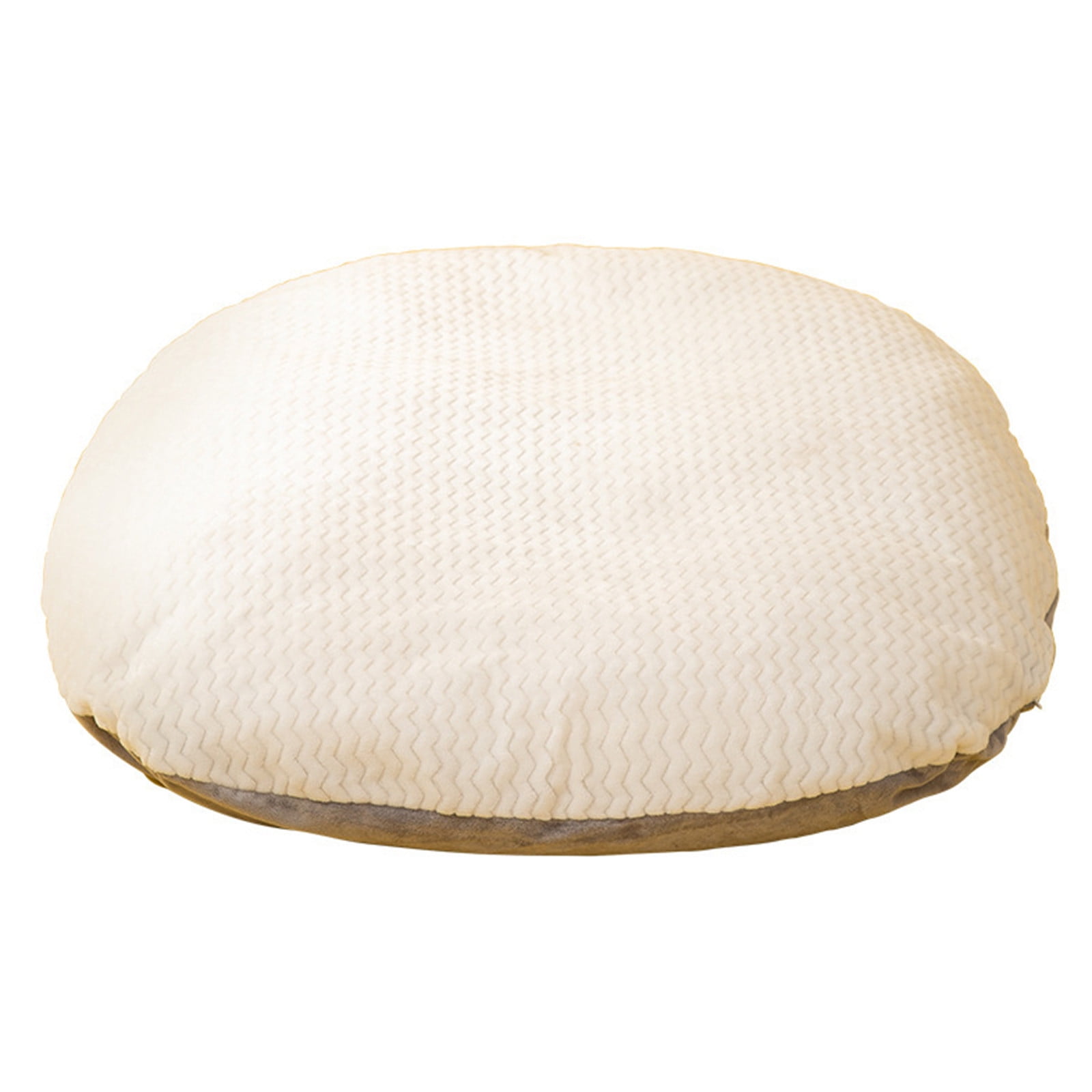 Round Orthopedic Dog Bed Mat, 37.4x29.53x4.72in Detachable Washable Plush Pet Cushion with Non-Slip Bottom, All Season Warm Dog Kennel Mat for Medium Dogs & Cats