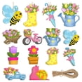 thumbnail image 2 of Colorful & Flower Wooden Cutouts Spring Tree Decorations, 2 of 5