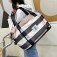 thumbnail image 4 of Mochila Bolso de lona a cuadros, ligera, plegable, deportiva, para gimnasio, para nadar, senderismo (caqui), 4 of 8