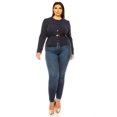 thumbnail image 4 of Women's Plus Size Collarless Button Down Jacket with Belt Accent, 4 of 7