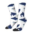 thumbnail image 1 of Bingfone Cute Shark Print Compression Socks for Women and Men Long Socks for Running Athletic Cycling Nurse, 1 of 6