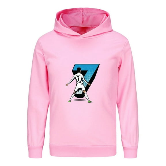 Cristiano Ronaldo Hoodie for Kids – Boys Football Star Pullover with CR7 Graphic, Long Sleeve Youth Sweatshirt