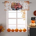 thumbnail image 6 of Valances for Windows Thanksgiving Pumpkins on Truck Rod Pocket Short Curtain for bathroom living room bedroom Maple Leaf on Wood Board 1 Panel 42x12in, 6 of 9