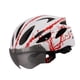 thumbnail image 3 of Greeniant Casco de bicicleta para hombres y mujeres, tamaño ajustable, visera desmontable, gafas, cascos Ciclismo blanco rojo, 3 of 6