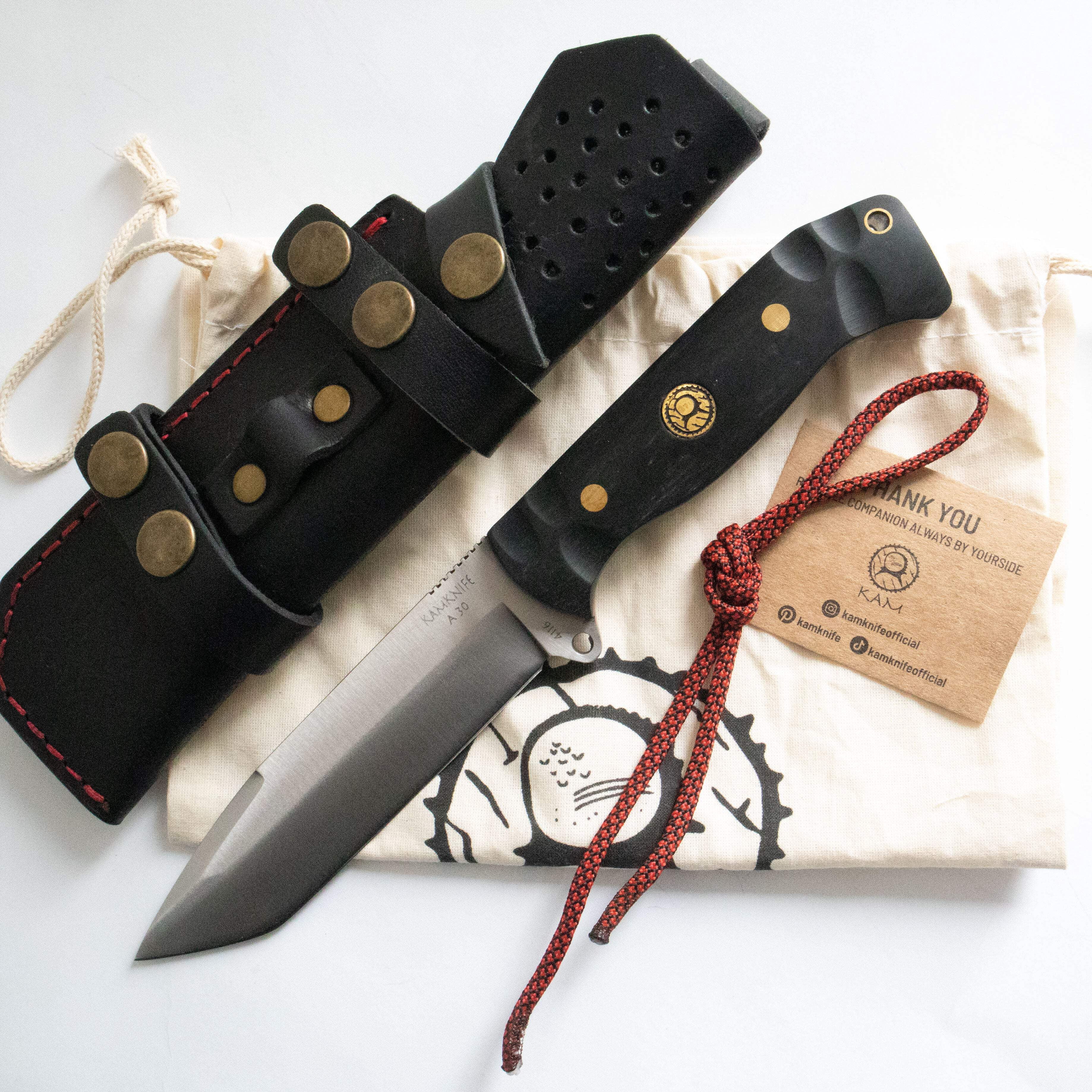 Kam Knife – A30 4116 Steel Black Handle Tactical Fixed Blade