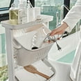 thumbnail image 4 of 2/3/4-Tier Rolling Laundry Cart with Removable Baskets, White Space-Saving Organizer with Wheels for Bathroom & Bedroom, Ventilated Multifunctional Hamper, 4 of 7